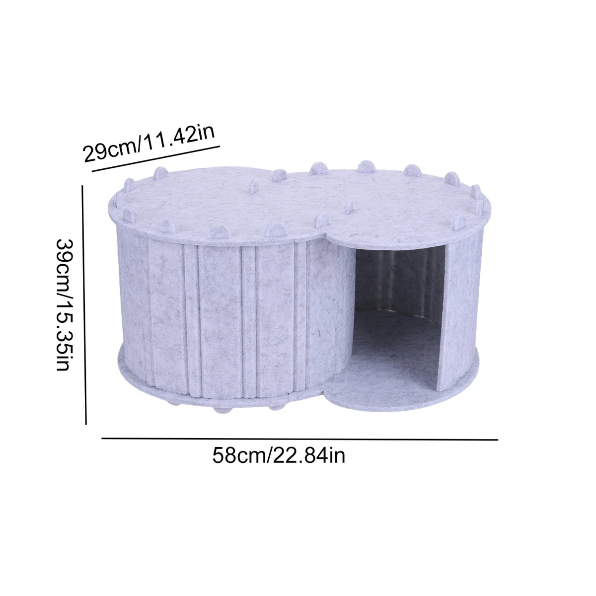 Cat Tunnel Bed Felt Peekaboo Cat Cave Semi-enclosed Foldable Pet House for Cats & Kittens