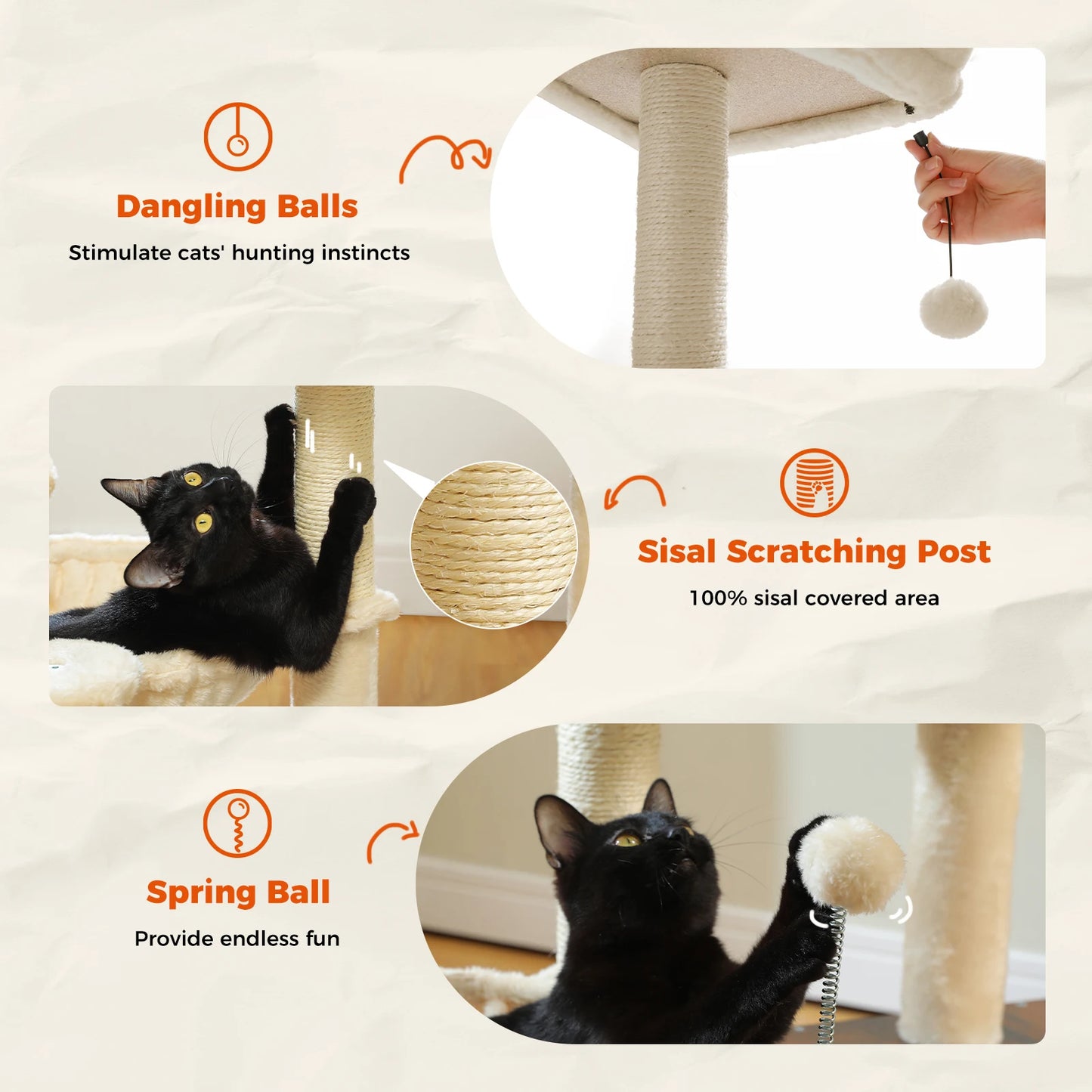 PAWZ Road Premium Modern Wood Cat Tree for Indoor Cats