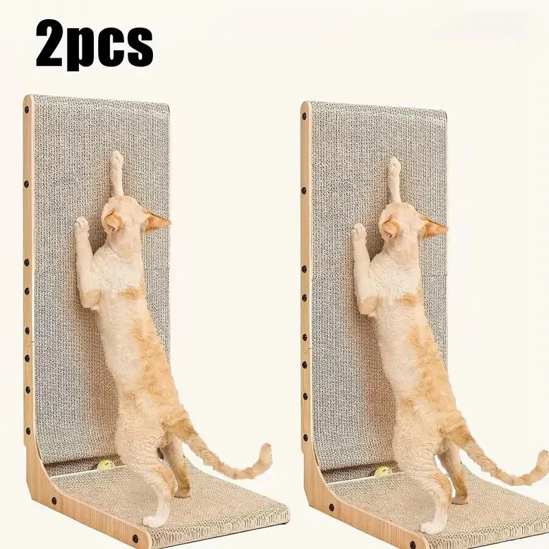 L Shaped Cat Scratching Post Indoor Safe Cardboard Pad