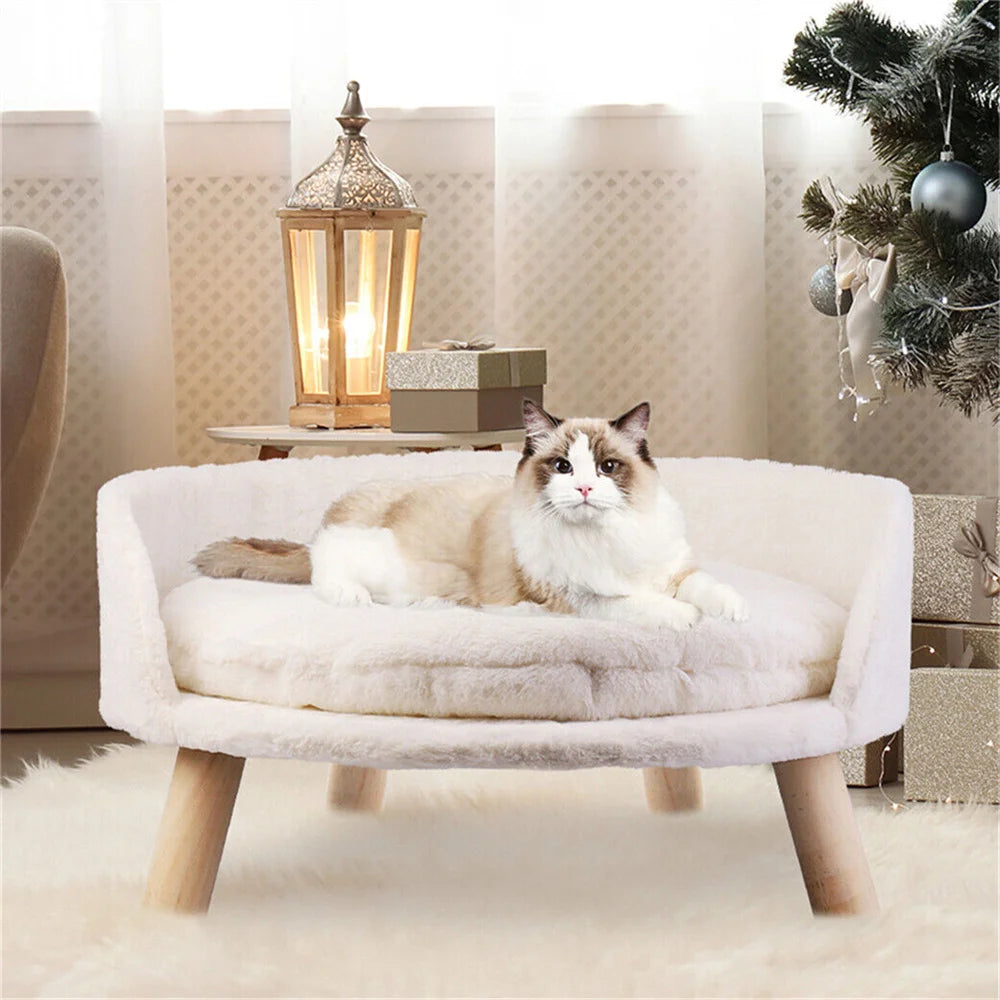 Borwart Elevated Dog Cat Sofa Bed With Removable Cotton Cushion