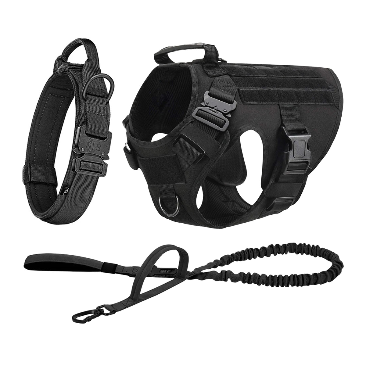 Tactical Nylon Dog Harness Padded Vest With Quick Release Buckle
