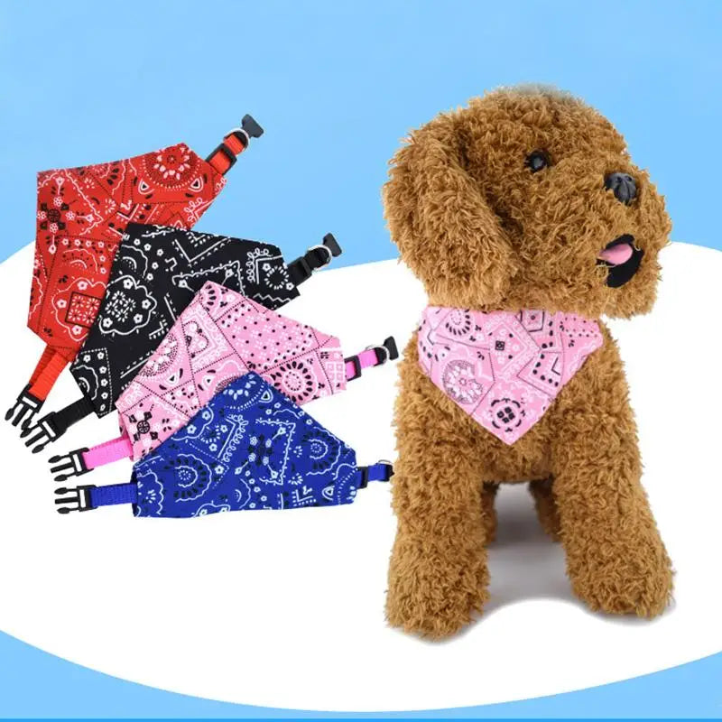 Cat Collar Lovely Adjustable Dog Cat Necktie Pet Triangular Saliva Tie Scarf Dog Bandana Collar