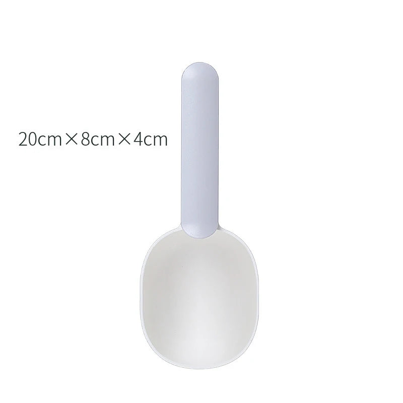 Multifunctional Dog Food Cat Food Shovel Spoon Feeding Spoon Sealed Bag Clip Creative Measuring Cup Curved Design Easy To Clean