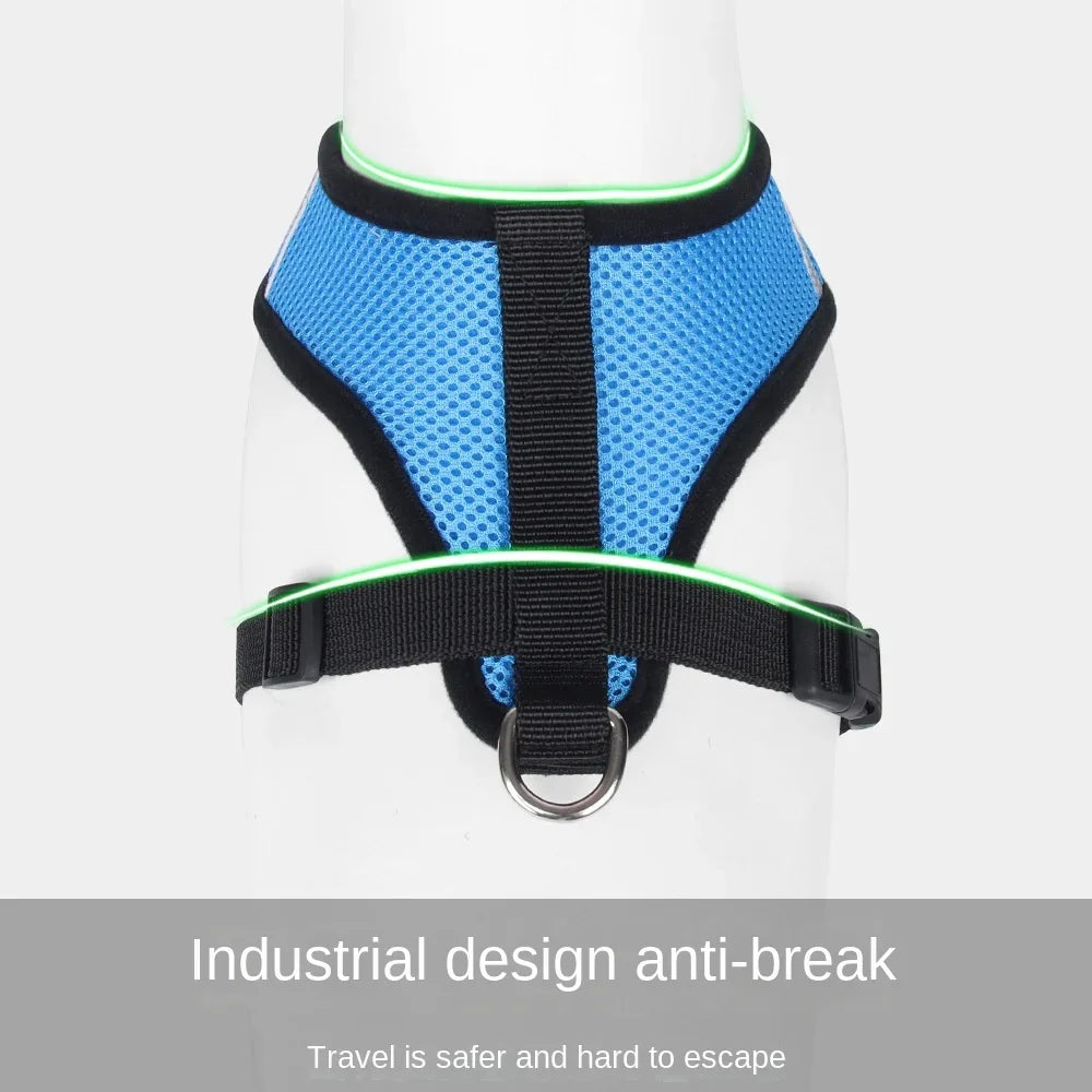 Mesh Vest Harness Adjustable Breathable Reflective Small Dog Cat Safe Polyester Summer Outdoor