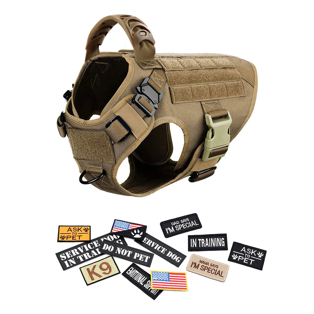 PETRAVEL Military Style Dog Harness Vest Set For Training
