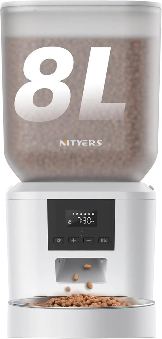 Automatic Pet Feeder With LCD Screen Timed Feeding For Dogs And Cats