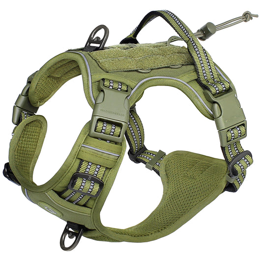Tactical No Pull Dog Harness With Adjustable Breathable MOLLE Vest