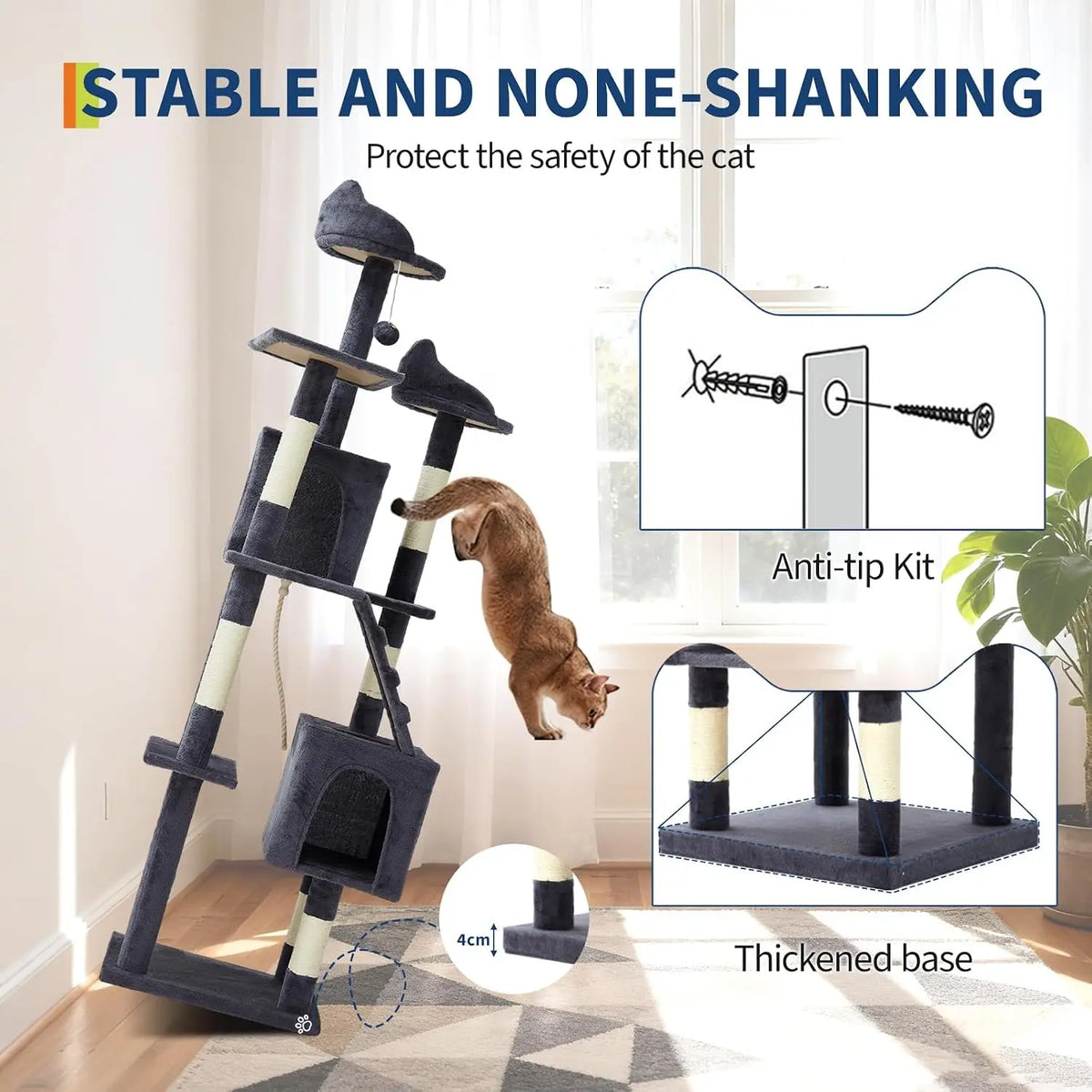 Garvee Cat Tree Tower With Scratching Posts Perches And Condos