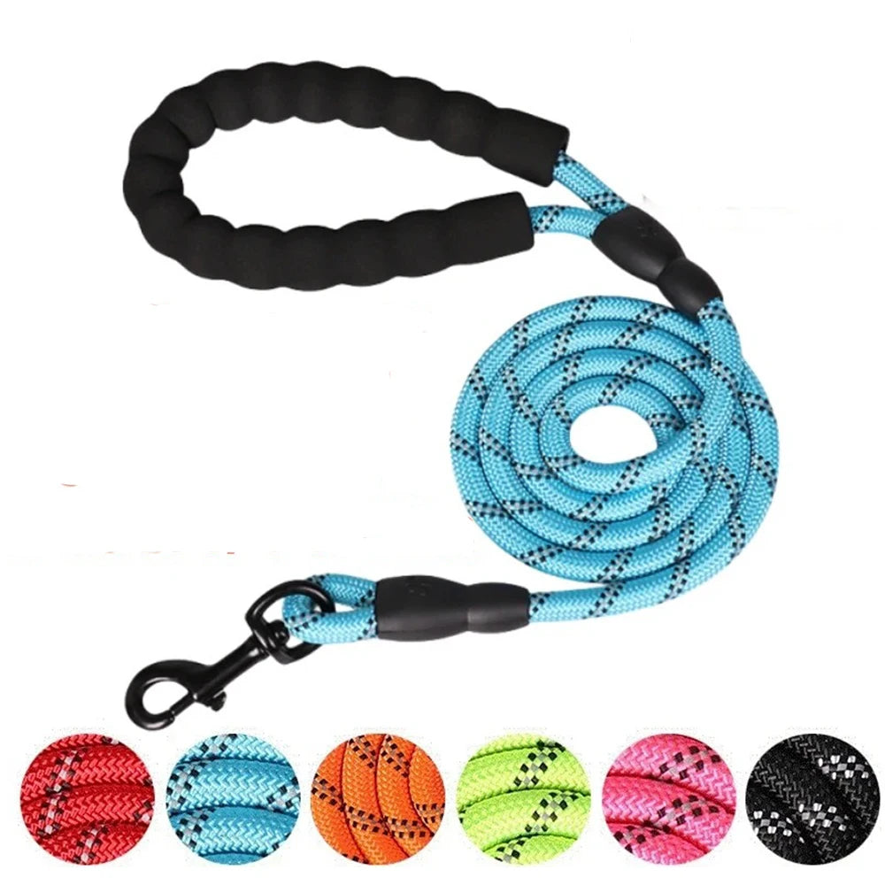 Pet Collar Leash Set Adjustable Long Reinforced Anti-pull Small Medium Large Dog Sturdy Safe Nylon Outdoor Walking Training Outfit