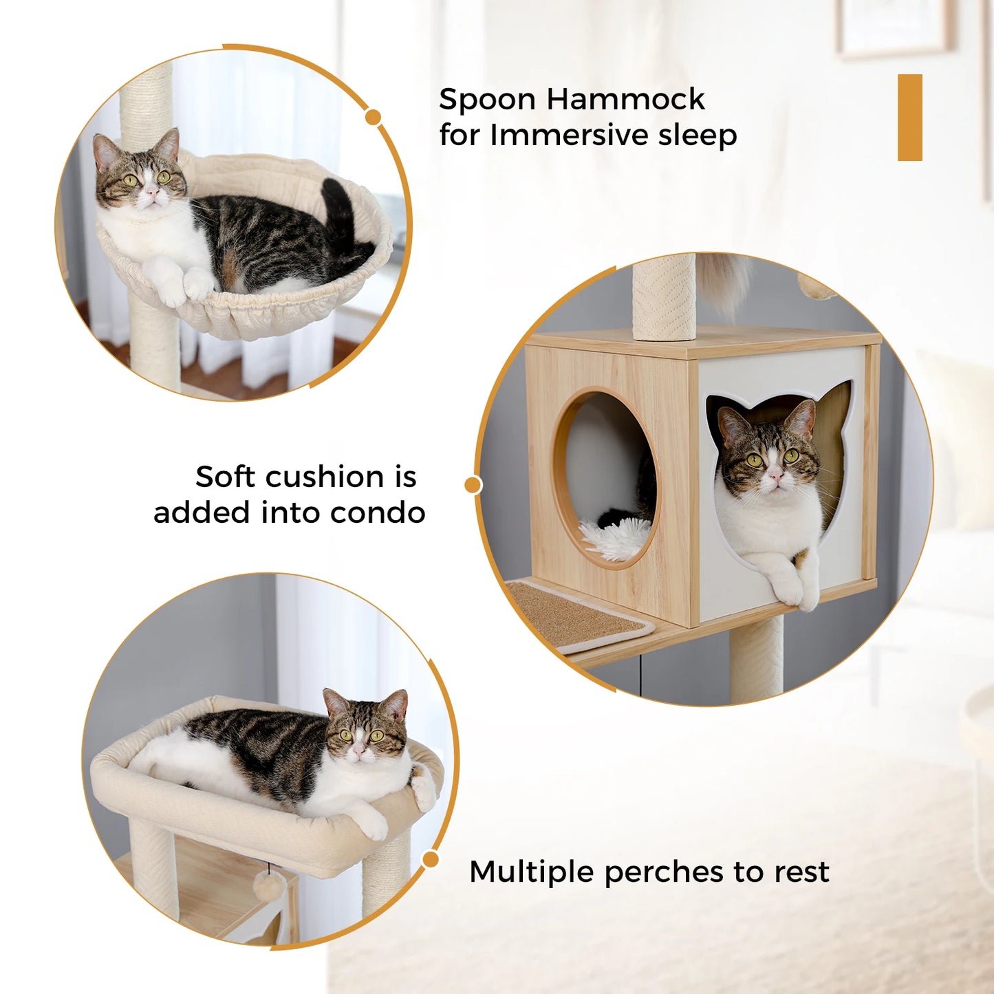 PAWZ Road Cat Tree With Litter Box Enclosure, Large Wood Tower, Storage Cabinet