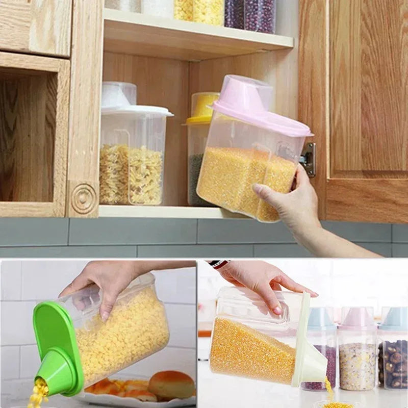 Pet Food Storage Jar with Measuring Cup Airtight Container for Dog Cat Dry Food Convenient Portion Control  Pet Supplies