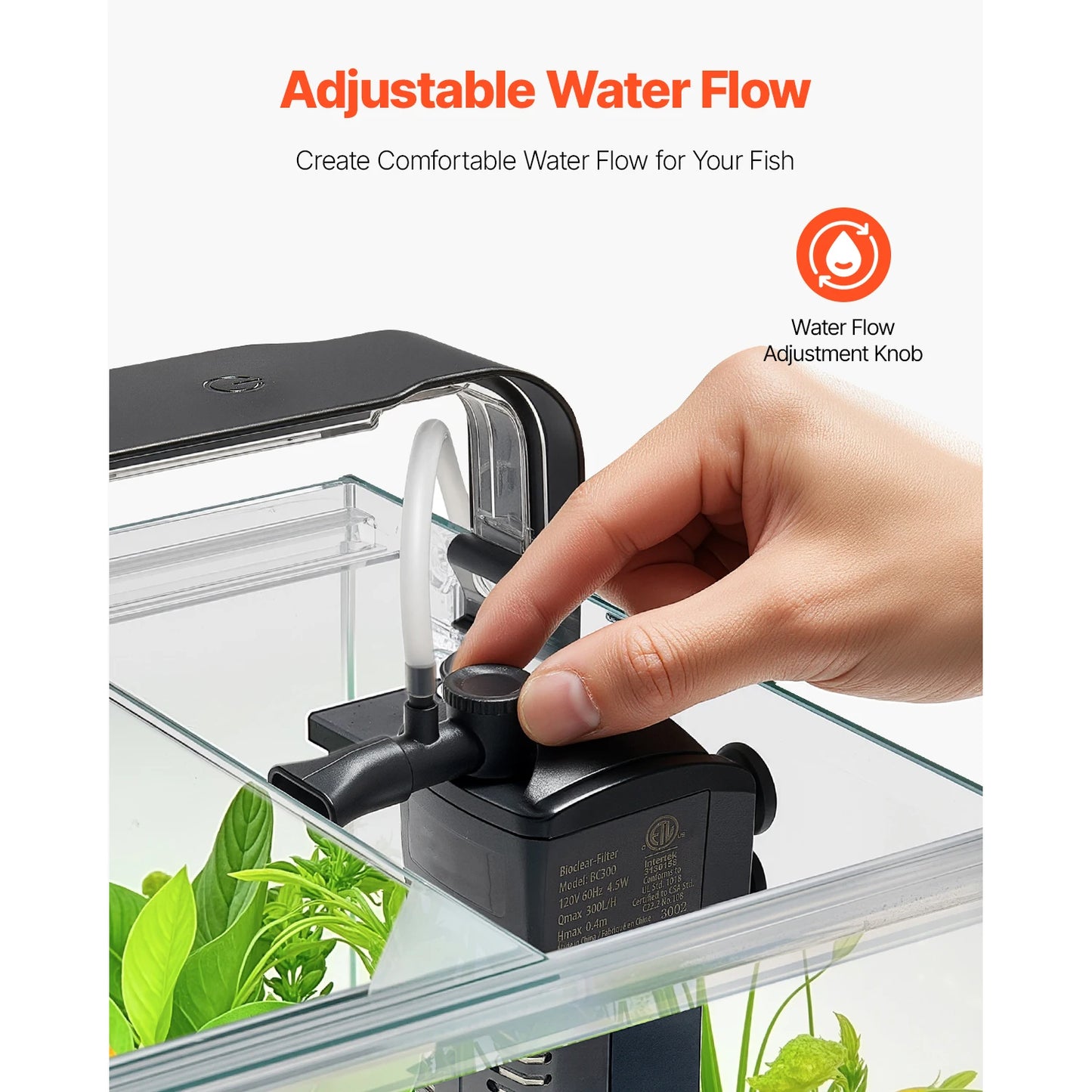 SucceBuy Ultra Clear Glass Starter Tank With Adjustable Lighting Self Cleaning