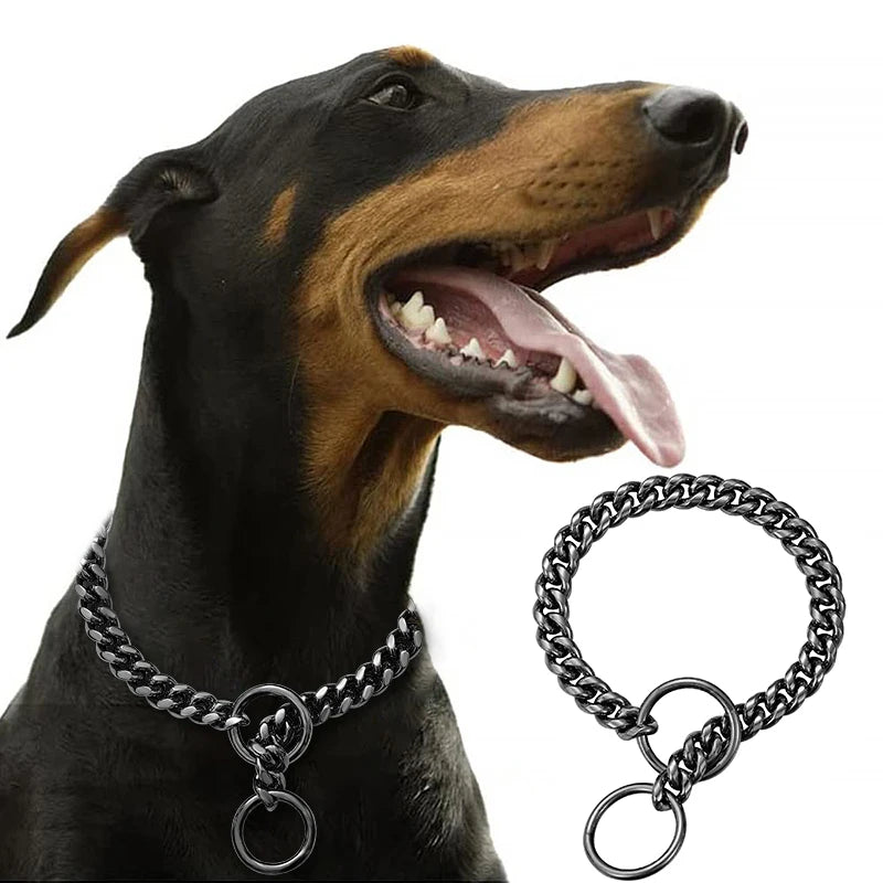 Stainless Steel Cuban Chain Collar for Dogs