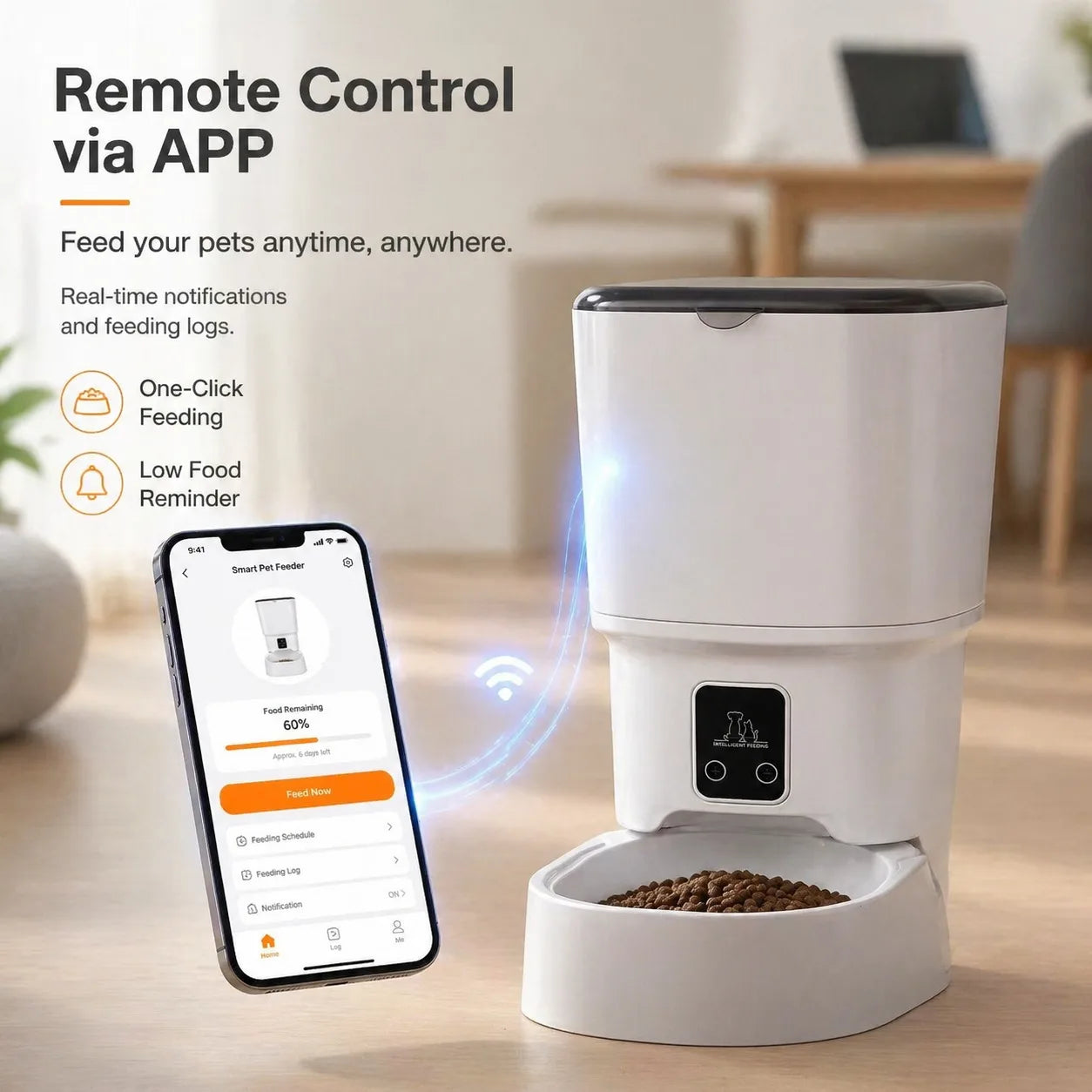 4L Large Capacity Smart Automatic Cat Feeder with Bowl - 4L, APP Control, Timed Feeding, Anti-Clogging Design for Cats & Small Dogs, All Seasons Pet Feeding Supply (No Excessive Waste Risk)