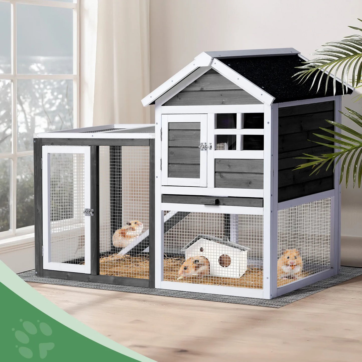 Wooden Rabbit Hutch Nesting Box For Outdoor Pet Cage