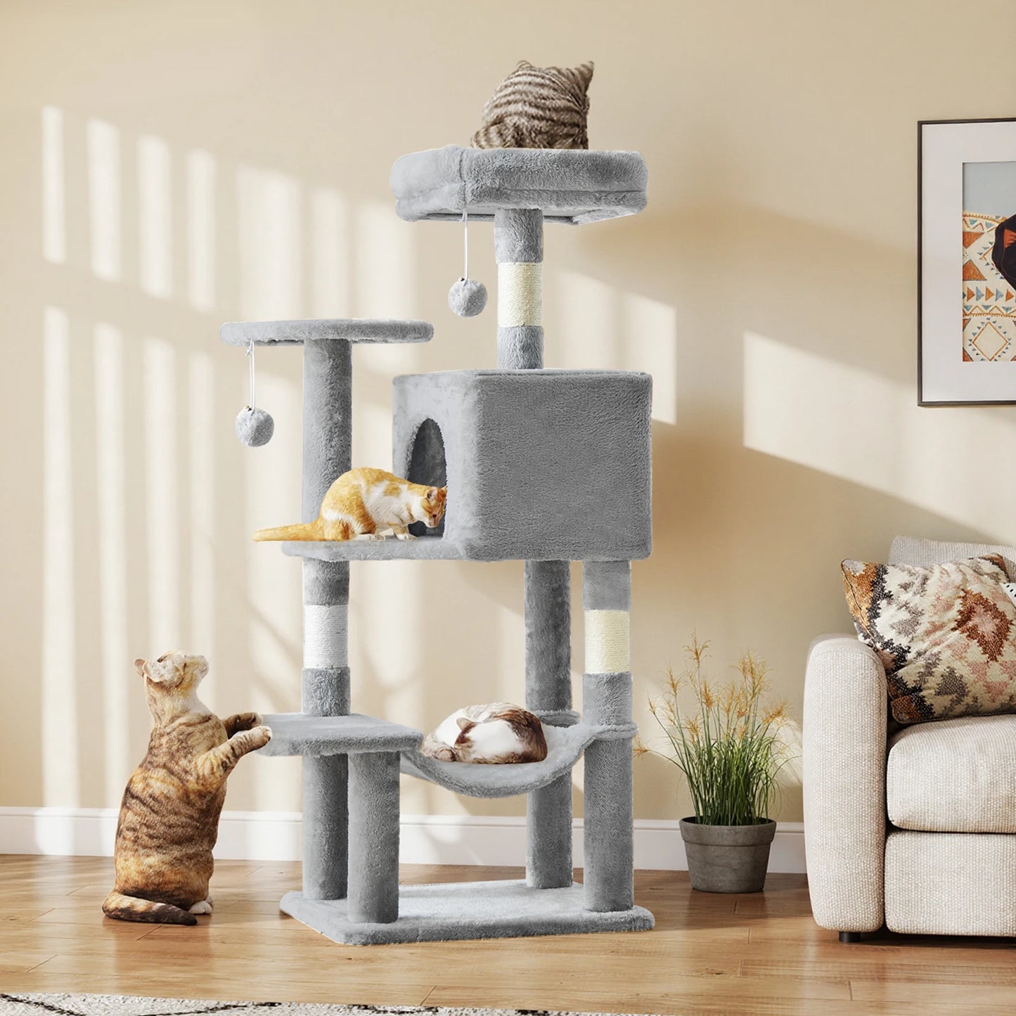 JHK Cat Tree Tall Multi Level Climbing Tower for Cats