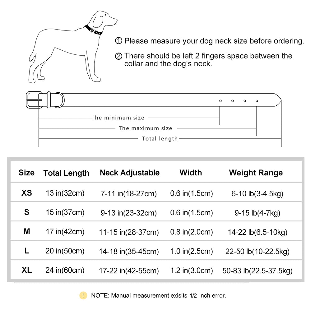 Didog PU Leather Nameplate Dog Collar With Engraving
