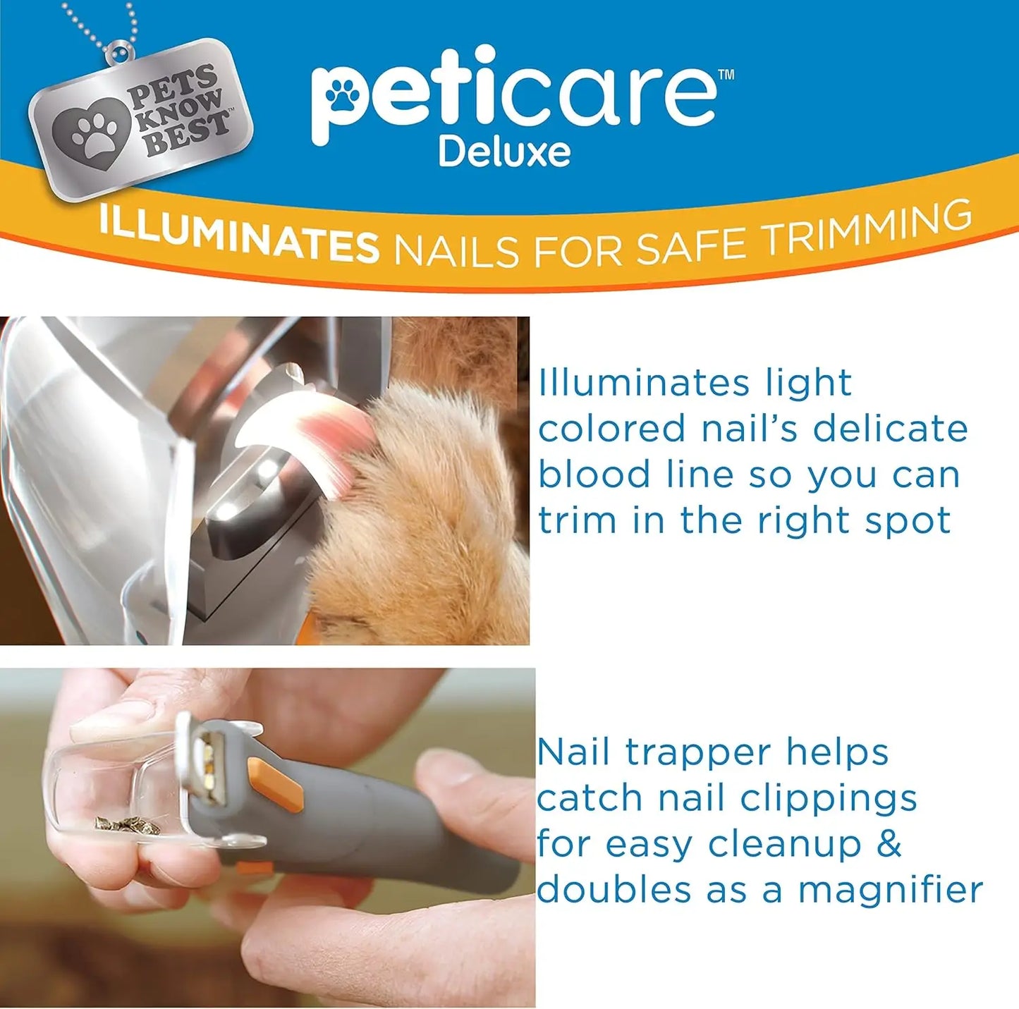 Professional LED Pet Nail Clipper With 5X Magnification Illuminated Safe Precise Trimming Grooming Tool Stainless Steel Nail Cutter For Small Large Dogs Cats All Breeds For Reptiles Pets