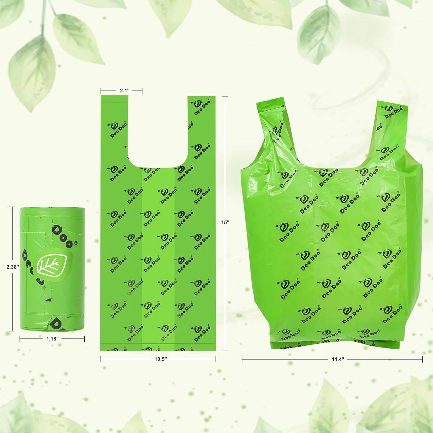 Extra Thick Leak Proof Dog Poop Bags With Handles Rolls