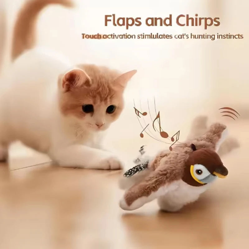Interactive Touch Activated Flapping Bird Plush Pet Toy