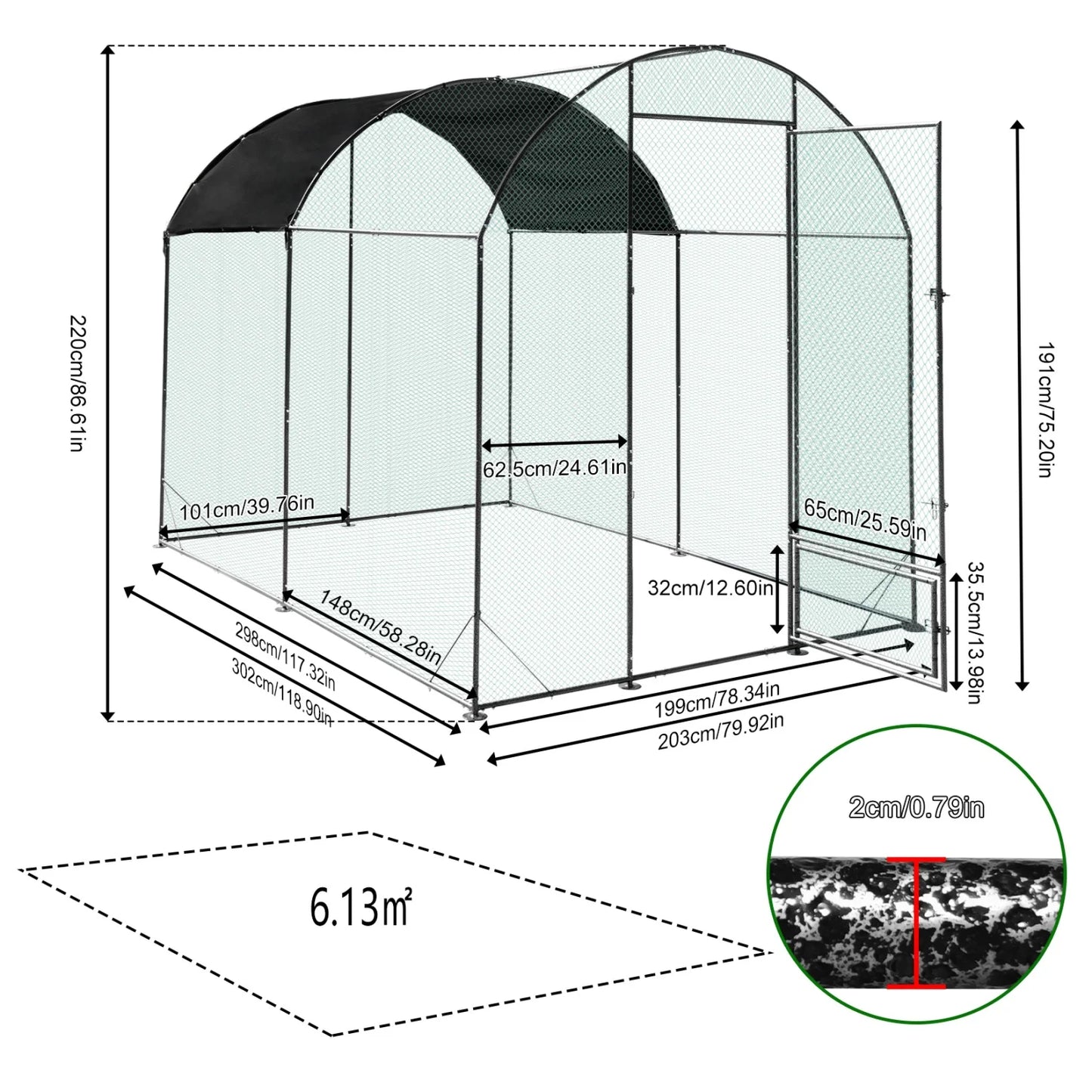 BINGOPAW Metal Walk In Chicken Coop For Backyard Farm