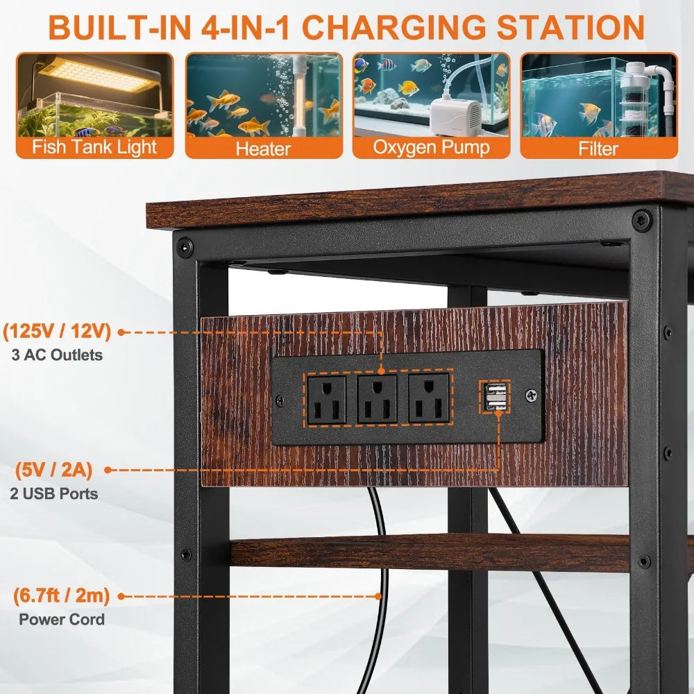 Aquarium Stand With PB And Steel Frame, 400 Lbs Capacity