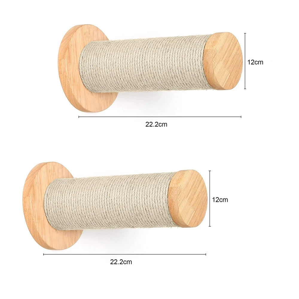 Cat Climbing Shelf Wall Mounted Four Step Stairway With Sisal Scratching Post For Cats Tree Tower Platform Jumping Pet Furniture